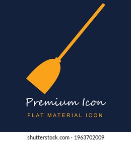 Broom premium material ui ux isolated vector icon in navy blue and orange colors