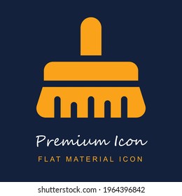 Broom premium material ui ux isolated vector icon in navy blue and orange colors