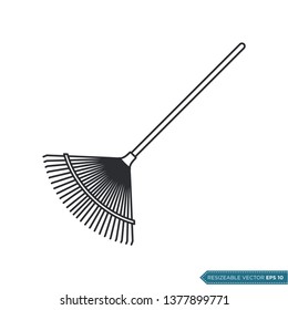 Broom / Rake - Gardening Icon Vector Template