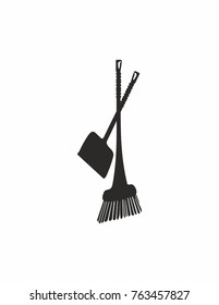Broom scoop on a white background