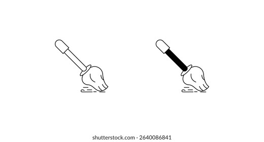 broom set icon with white background vector stock illustration