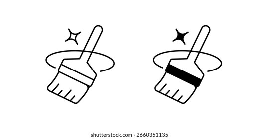 Broom set icon with white background vector stock illustration