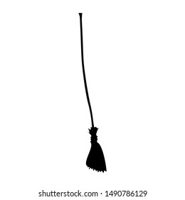 Broom silhouette. Isolated on white background. Vector illustration.