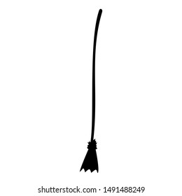 Broom silhouette. Isolated on white background. Vector illustration.