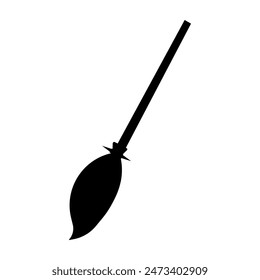 Broom silhouette isolated on white background