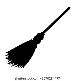 Broom silhouette vector icon sign symbol illustration design.
