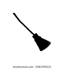 Broom silhouette vector illustration on white background