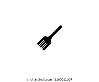 Broom stick isolated vector illustration icon. Broom emoji illustration icon