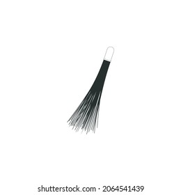 broom stick on a white background, vector illustration