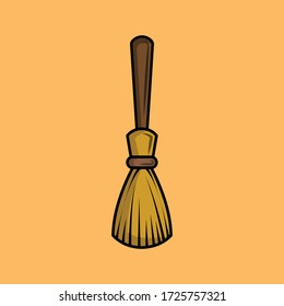 BROOM STICK VECTOR ICON FLAT ILLUSTRATION