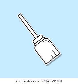 Broom sticker icon. Simple thin line, outline vector of halloween icons for ui and ux, website or mobile application