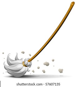 Broom Sweep Floor Vector Illustration