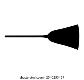 Broom or sweeper for cleaning floors flat vector icon for apps and websites.