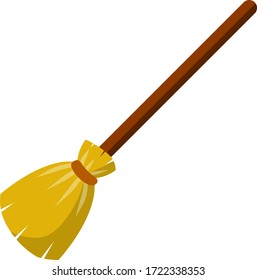 Broom. Sweeping and Old wooden MOP in wooden handle.