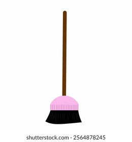 broom for sweeping the rooms of the house and inside the house