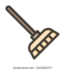 Broom Thick Line Filled Colors For Personal And Commercial Use.
