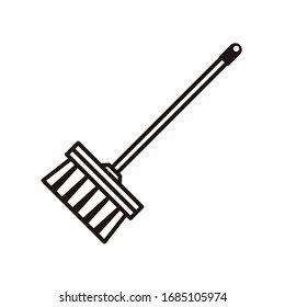diseño de ilustración vectorial de líneas de limpieza de herramientas de escoba