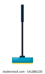 broom tool cleaning on white background vector illustration