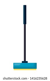 broom tool cleaning on white background vector illustration