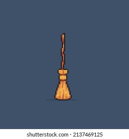 a broom tool in pixel style