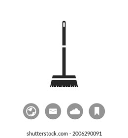 Broom vector black simple icon