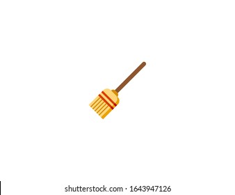 Broom vector flat icon. Isolated broom stick emoji illustration 