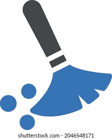 broom vector glyph colour icon
