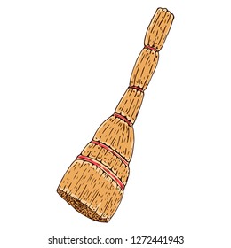 Broom. Vector of a broom. Hand drawn broom.