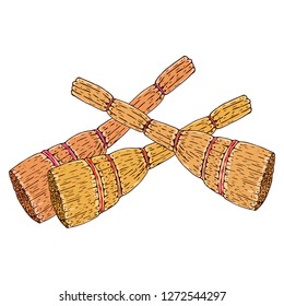 Broom. Vector of a broom. Hand drawn broom.