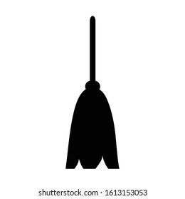  broom vector icon black sign