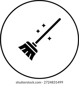 Icono de Vector de escoba. Se puede utilizar para aplicaciones de impresión, móviles y de Web.