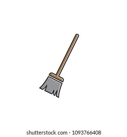 Broom Vector Icon, Cleaning Kit Icon 