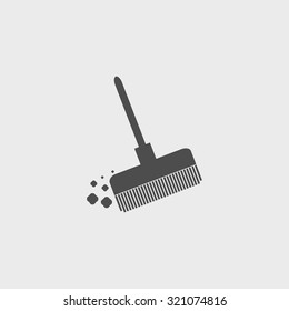 Broom vector icon Flat design style eps 10