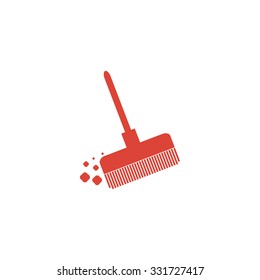 Broom vector icon Flat design style eps 10