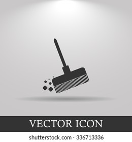 Broom vector icon Flat design style eps 10