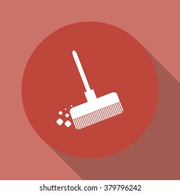 Broom vector icon Flat design style eps 10