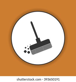 Broom vector icon Flat design style eps 10