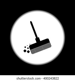 Broom vector icon Flat design style eps 10