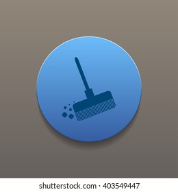 Broom vector icon Flat design style eps 10