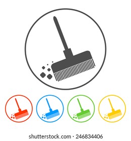 Broom vector icon Flat vector illustrator Eps 