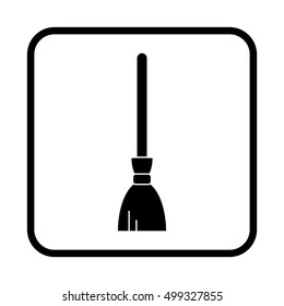 Broom vector icon. Flat modern design. Halloween icon.