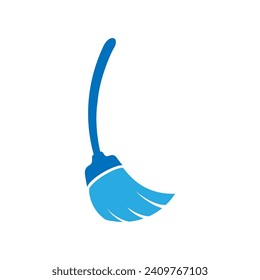 Broom vector icon illustration. Broom cleaning logo