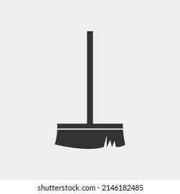 broom vector icon illustration sign 