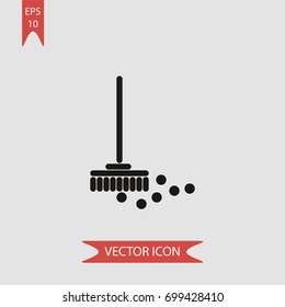 Broom vector icon illustration symbol