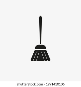 Broom vector icon isolated on white background.