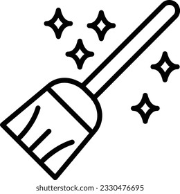Broom Vector Icon Line Style