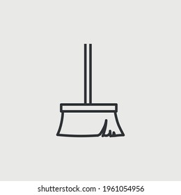 Broom Vector Icon Sweeping Cleaning Equipment Stock Vector Royalty Free Shutterstock