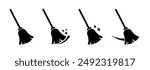 Broom vector icons. Broom vector icons. Cleaning icons. Clean broomstick.