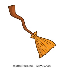 Broom vector illustration. accessory of a witch.