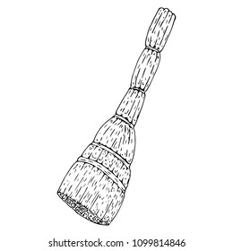 Broom. Vector illustration of a broom. Hand drawn broom.